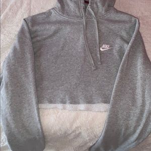 cropped gray nike hoodie